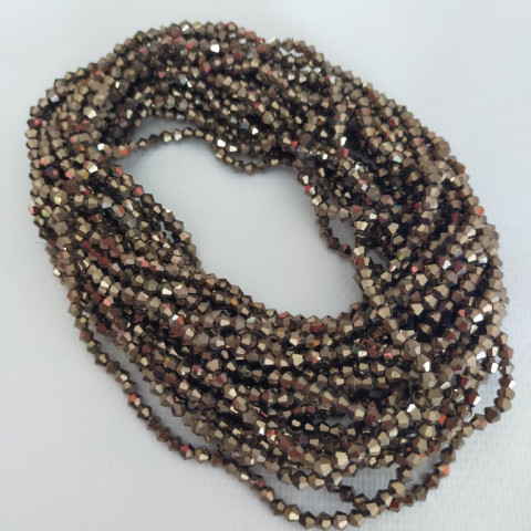 4 mm Piramit Kristal Boncuk (Bakır)