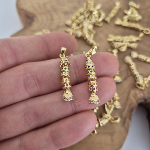 14K Altın Kaplama Pirinç Renkli Balık